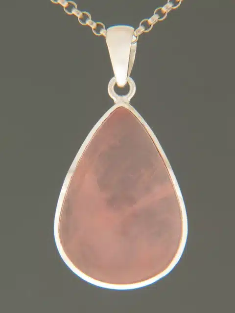 Rose Quartz Pendant - Sterling Silver