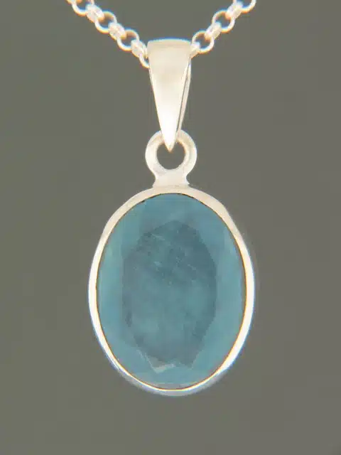 Aquamarine Pendant - Sterling Silver