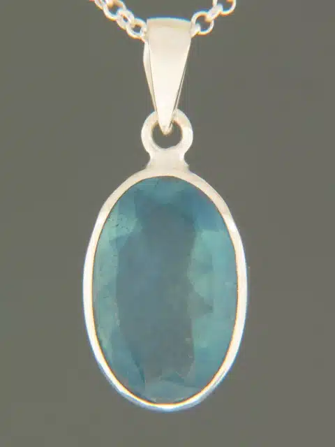 Aquamarine Pendant - Sterling Silver