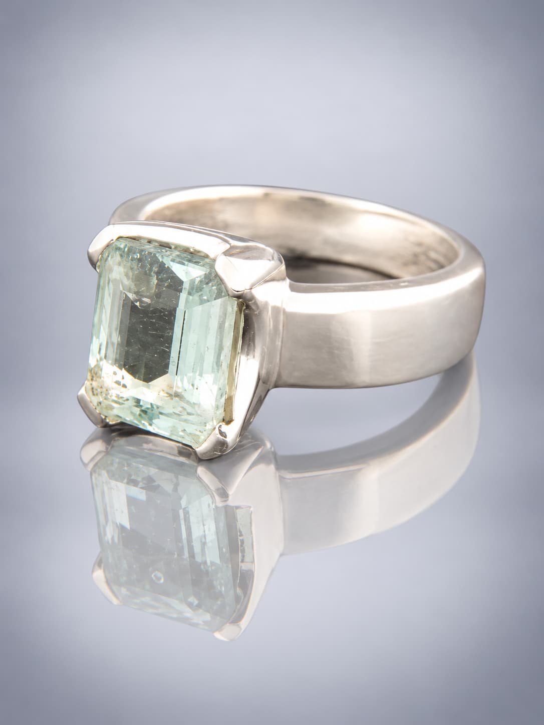 Aquamarine Ring - Sterling Silver