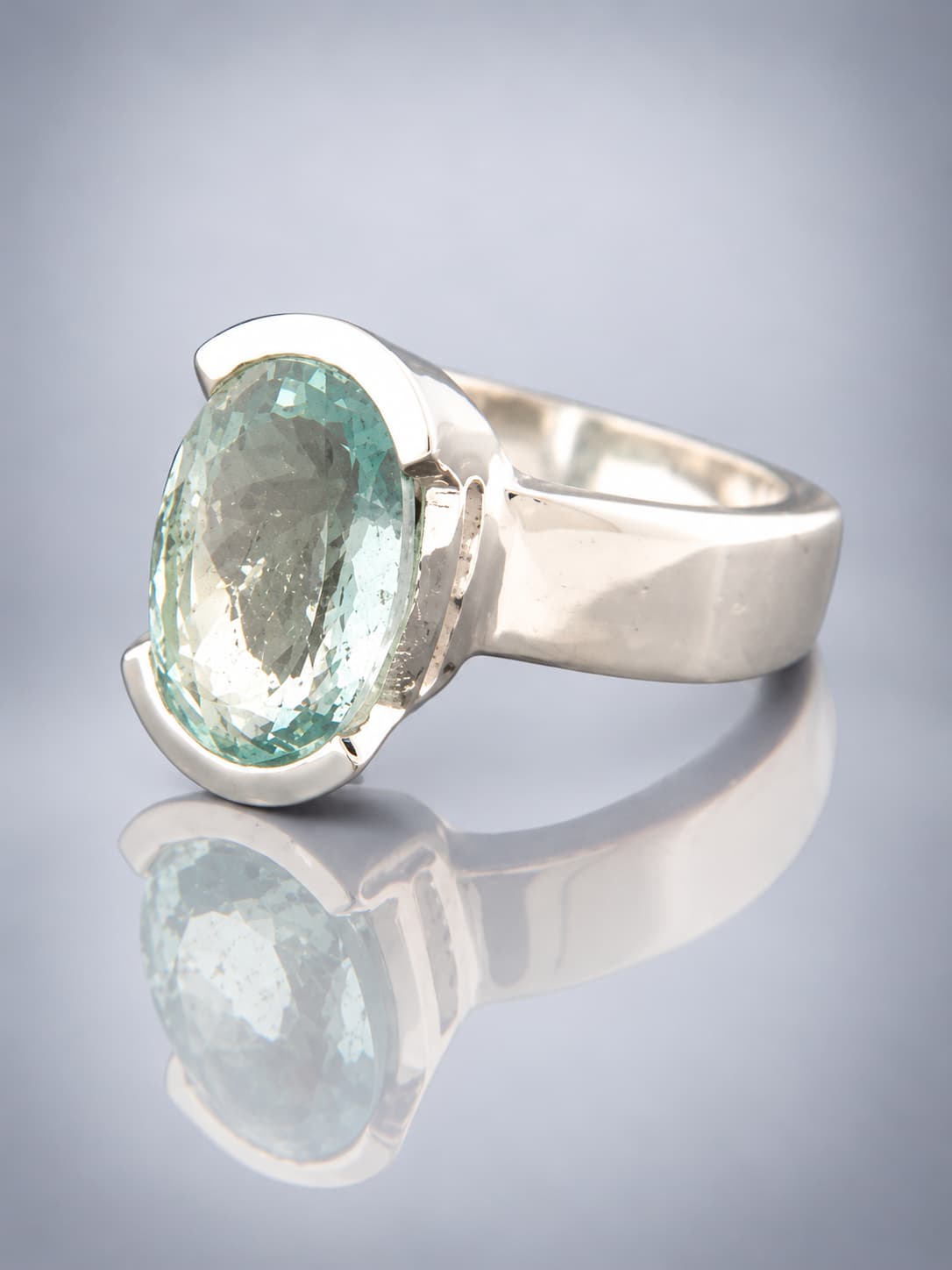 Aquamarine Ring - Sterling Silver