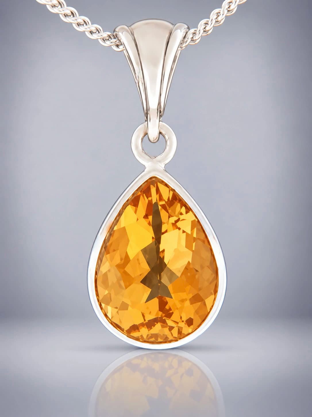 Citrine sterling silver pendant