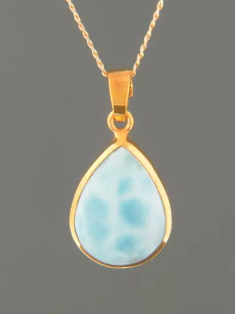 Larimar Pendant - Gold Vermeil