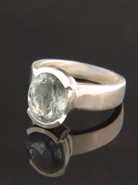 Aquamarine Ring - Sterling Silver - AQ103R