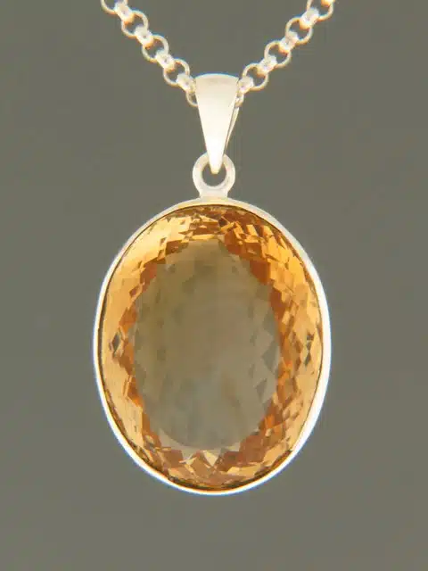 Citrine Pendant - Sterling Silver