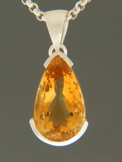 Citrine Pendant - Sterling Silver