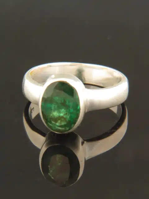 Emerald Ring - Sterling Silver