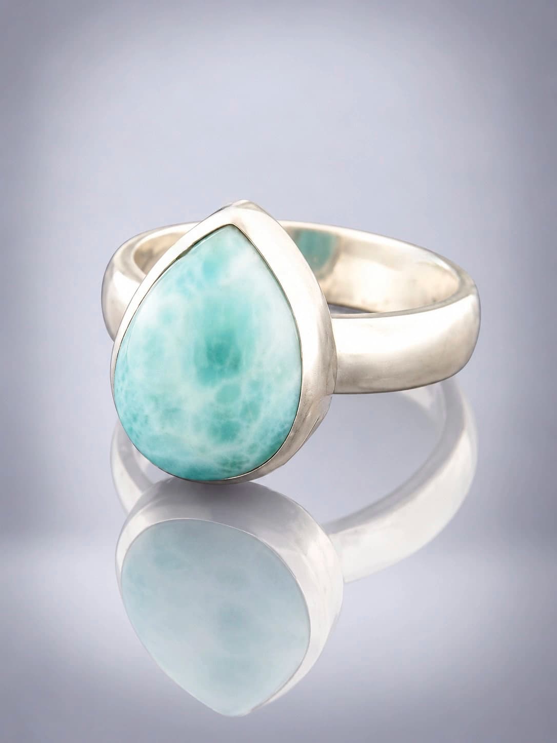 larimar sterling silver ring