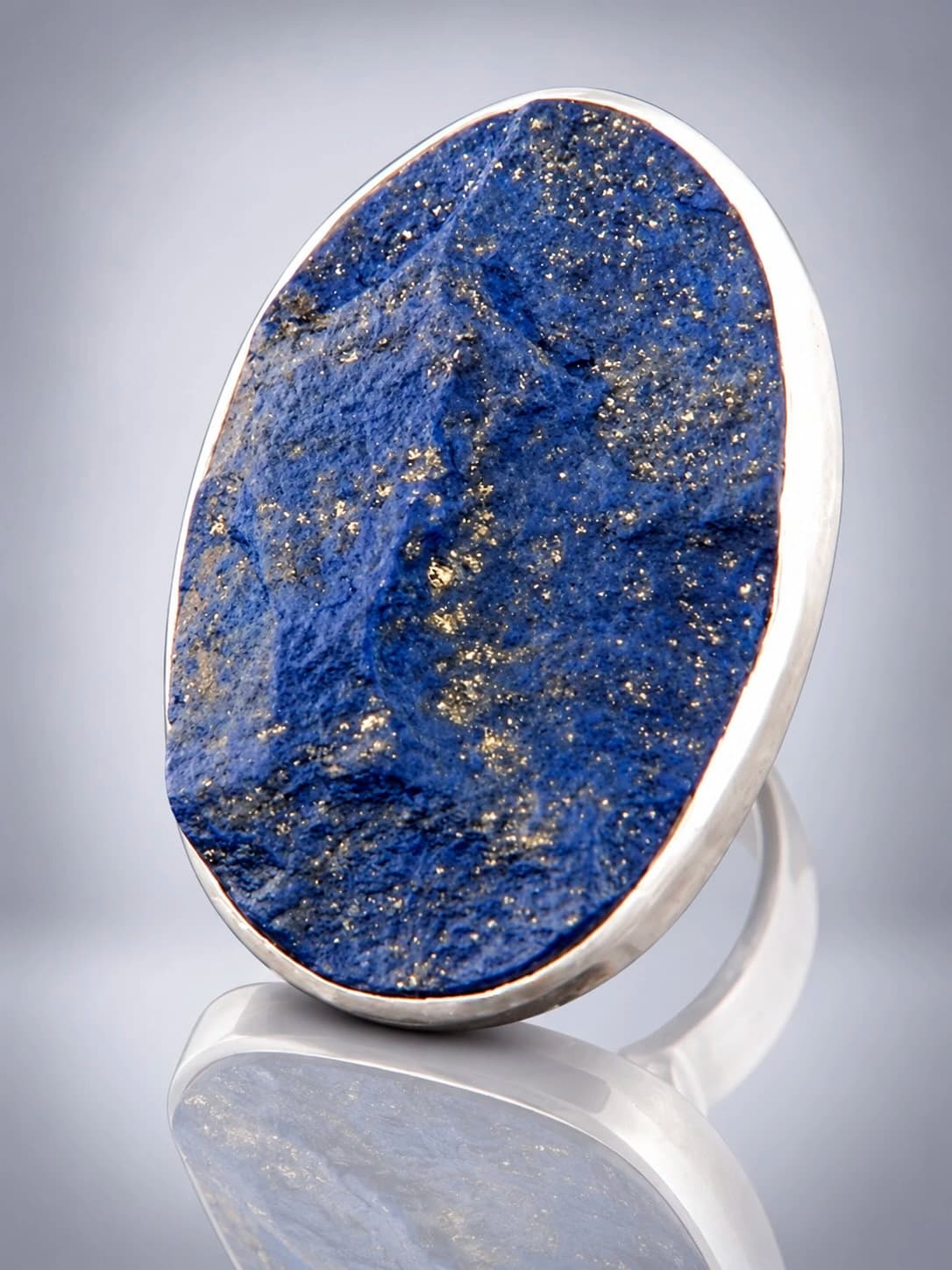 Raw Lapis Lazuli sterling silver ring