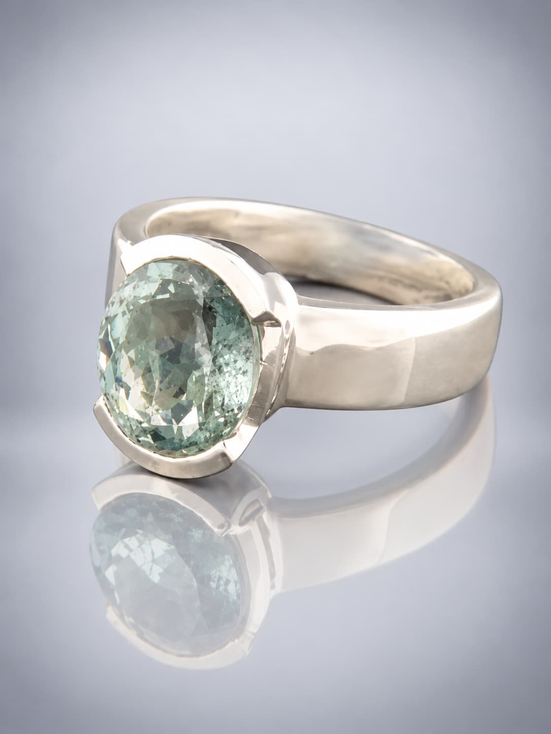 sterling silver aquamarine ring