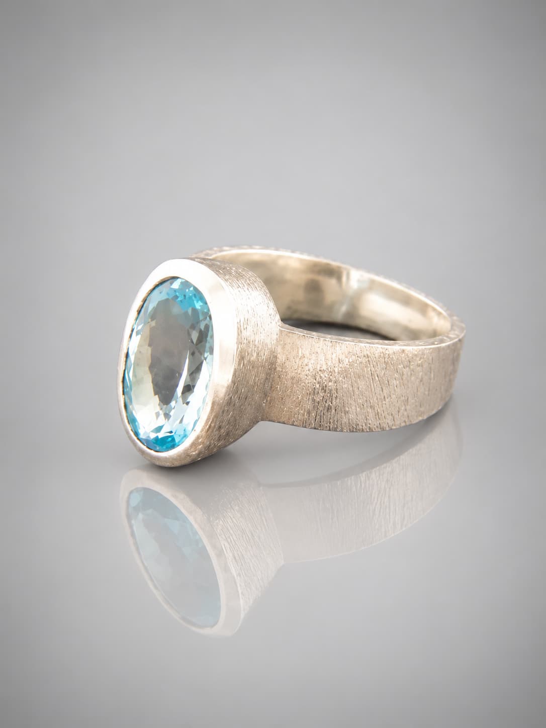 Blue Topaz Ring - Sterling Silver
