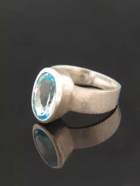 Blue Topaz Ring - Sterling Silver