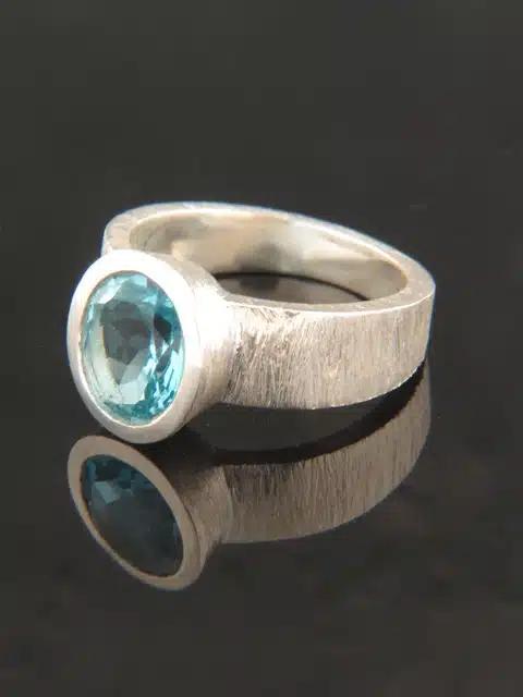 Blue Topaz Ring - Sterling Silver