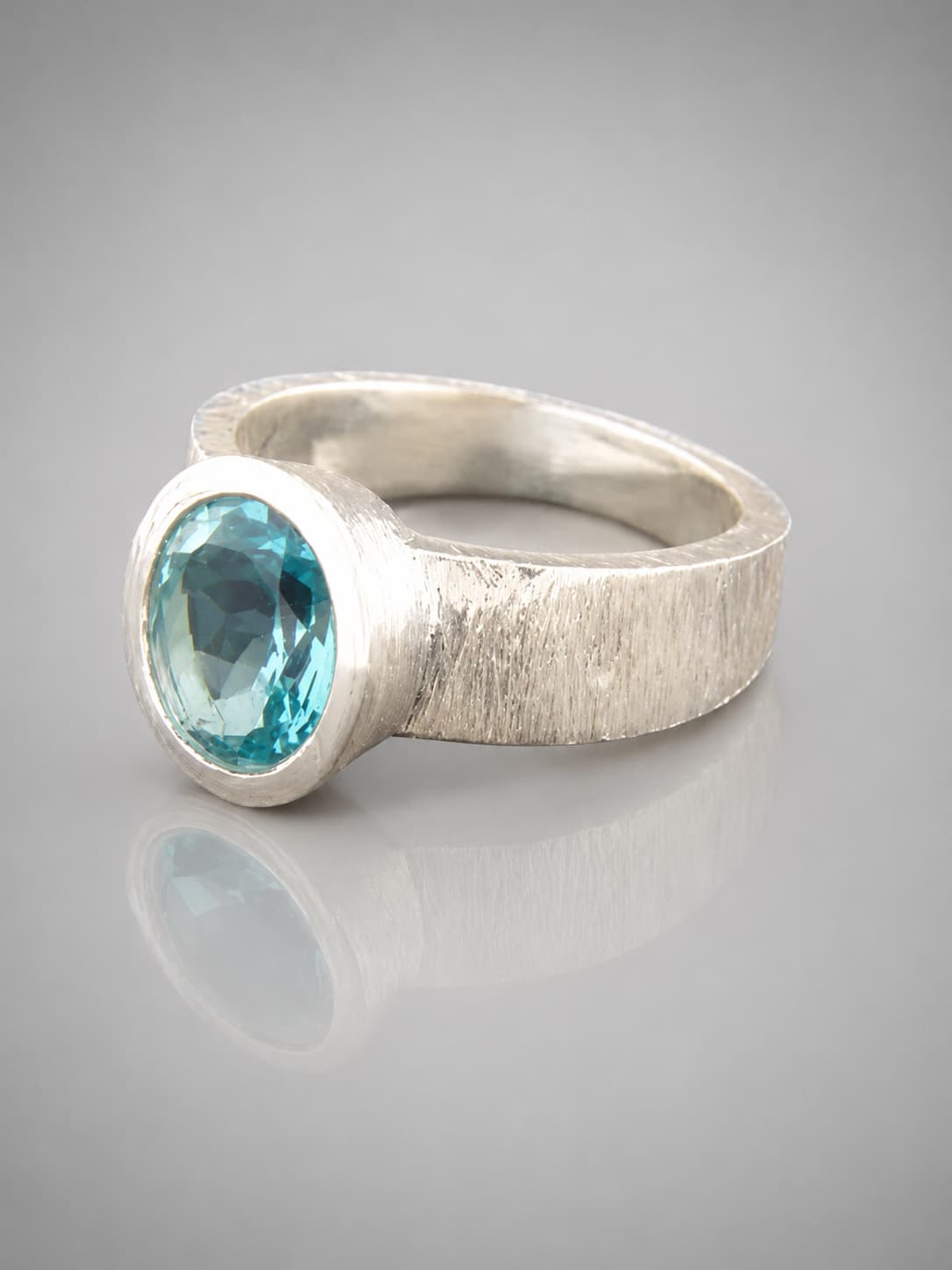 Blue Topaz Ring - Sterling Silver