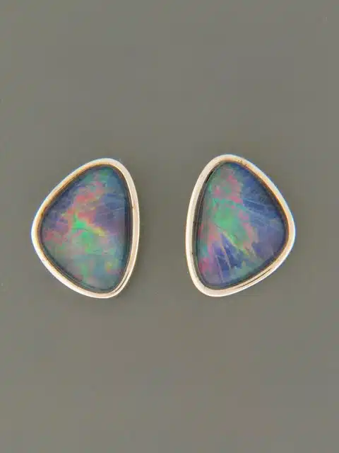 Opal Earrings - Sterling Silver stud