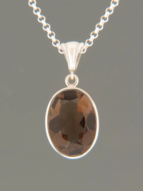 Smokey Quartz Pendant - Sterling Silver