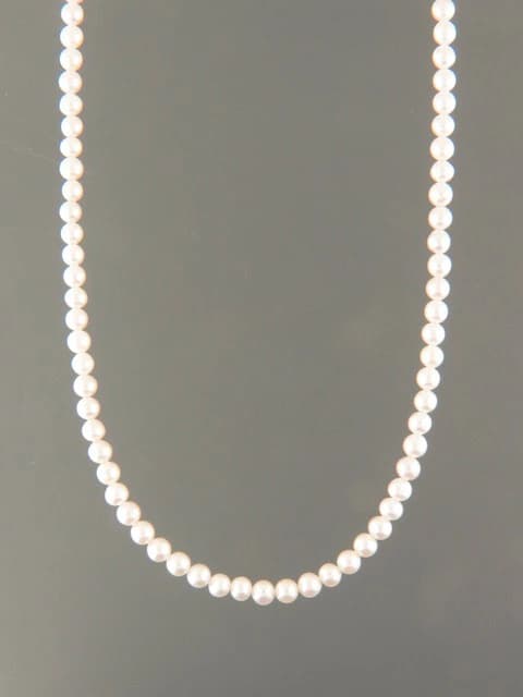 4mm White Pearl Necklace - YW4N
