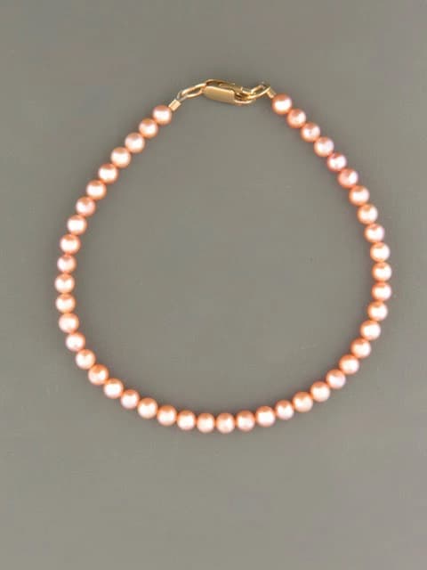4mm Pink Pearl Bracelet - YP4B