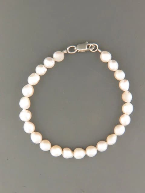 White Baroque Pearl Bracelet - YWBQB