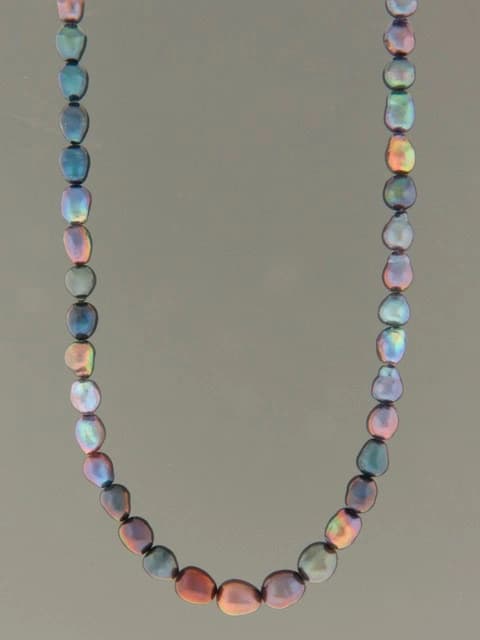 Dark Baroque Pearl Necklace - YDBQN