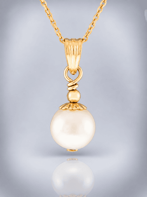 White Pearl Pendant - 14ct Gold Filled - 8mm Pearl - YW8PG