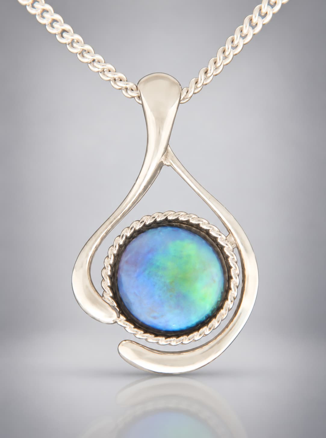 Sterling Silver Blue Pearl