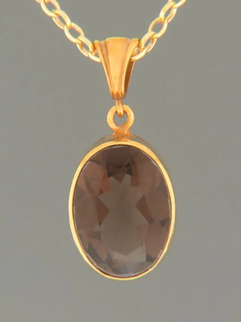 Smokey Quartz Pendant - Gold Vermeil