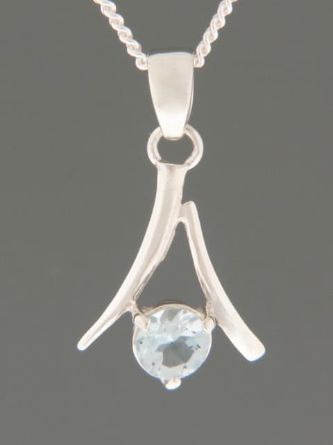Blue Topaz Pendant - Sterling Silver