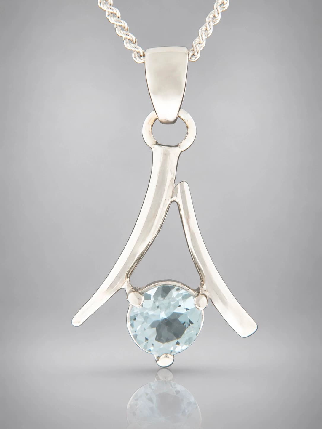 Blue Topaz sterling silver pendant