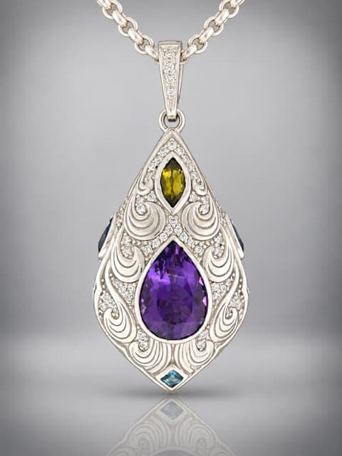 sterling silver amethyst pendant