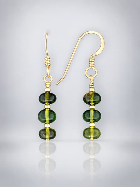 green tourmaline earrings gold