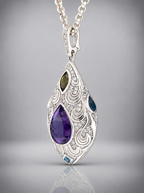 amethyst pendant sterling silver