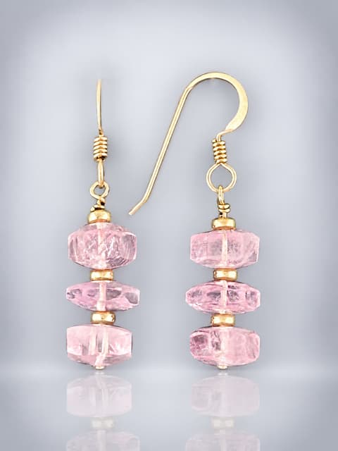morganite earrings gold