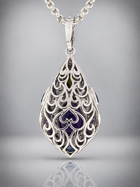 Amethyst Pendant - Sterling Silver - A385