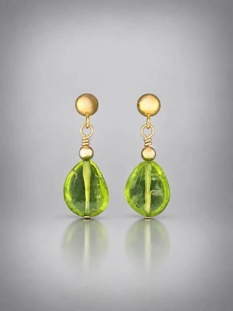 Peridot Earrings - 14ct Gold Filled stud - P520