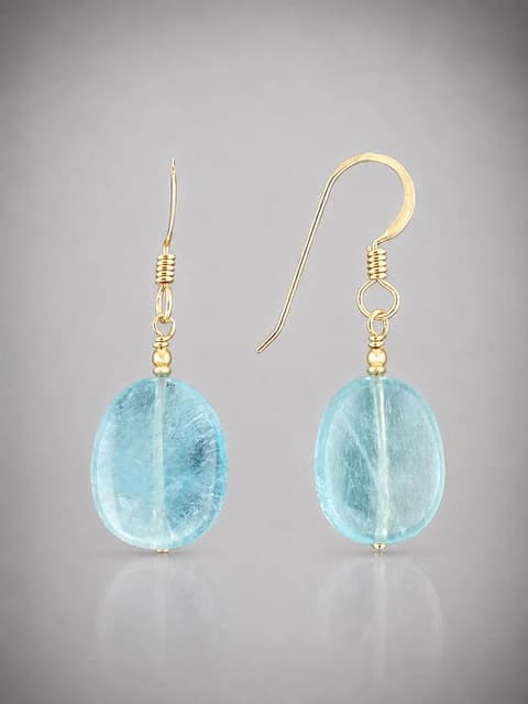 Aquamarine Earrings - 14ct Gold Filled