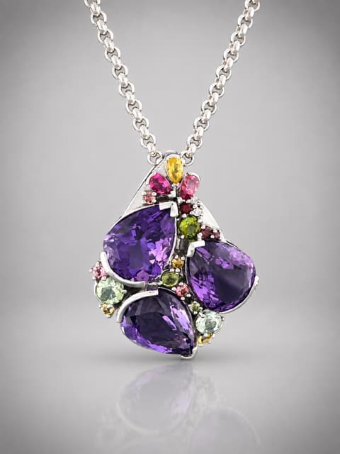 Amethyst Pendant - Sterling Silver