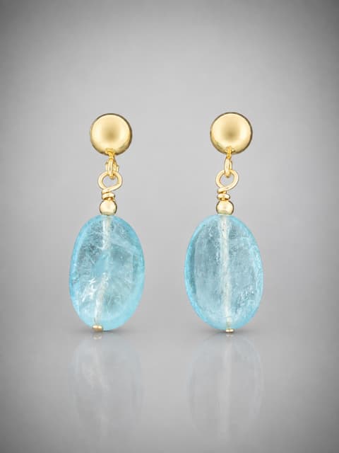 Aquamarine Earrings - 14ct Gold Filled stud