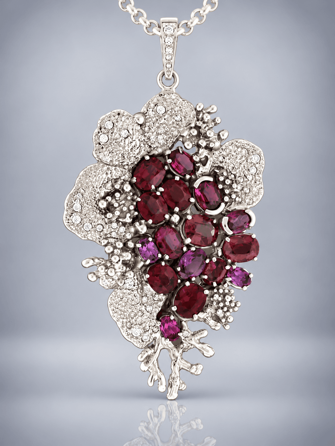 Garnet sterling silver pendant