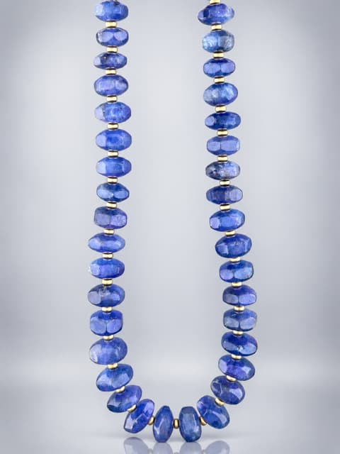 tanzanite bead necklace