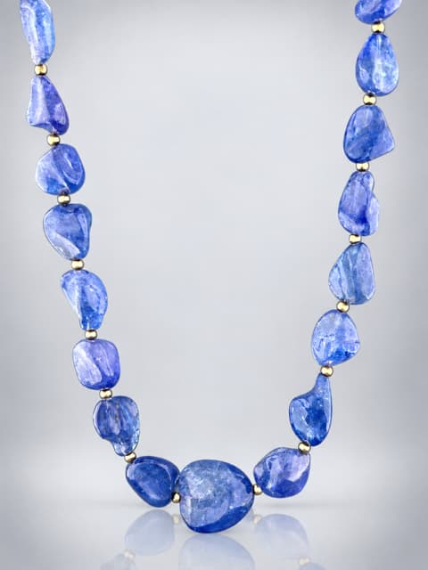 natural tanzanite beads necklace gold