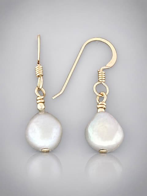 Silver Baroque Pearl Earrings - 14ct Gold Filled - YSBQG