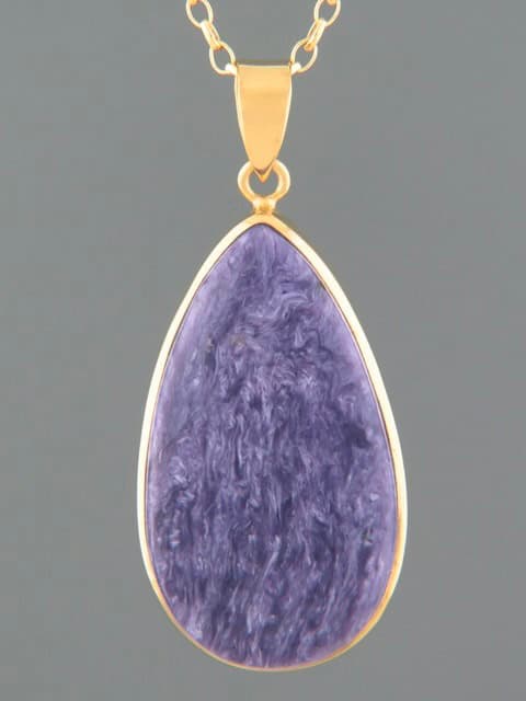 Charoite Pendant - Gold Vermeil
