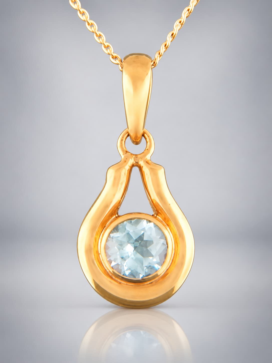 Blue Topaz Pendant - Gold Vermeil