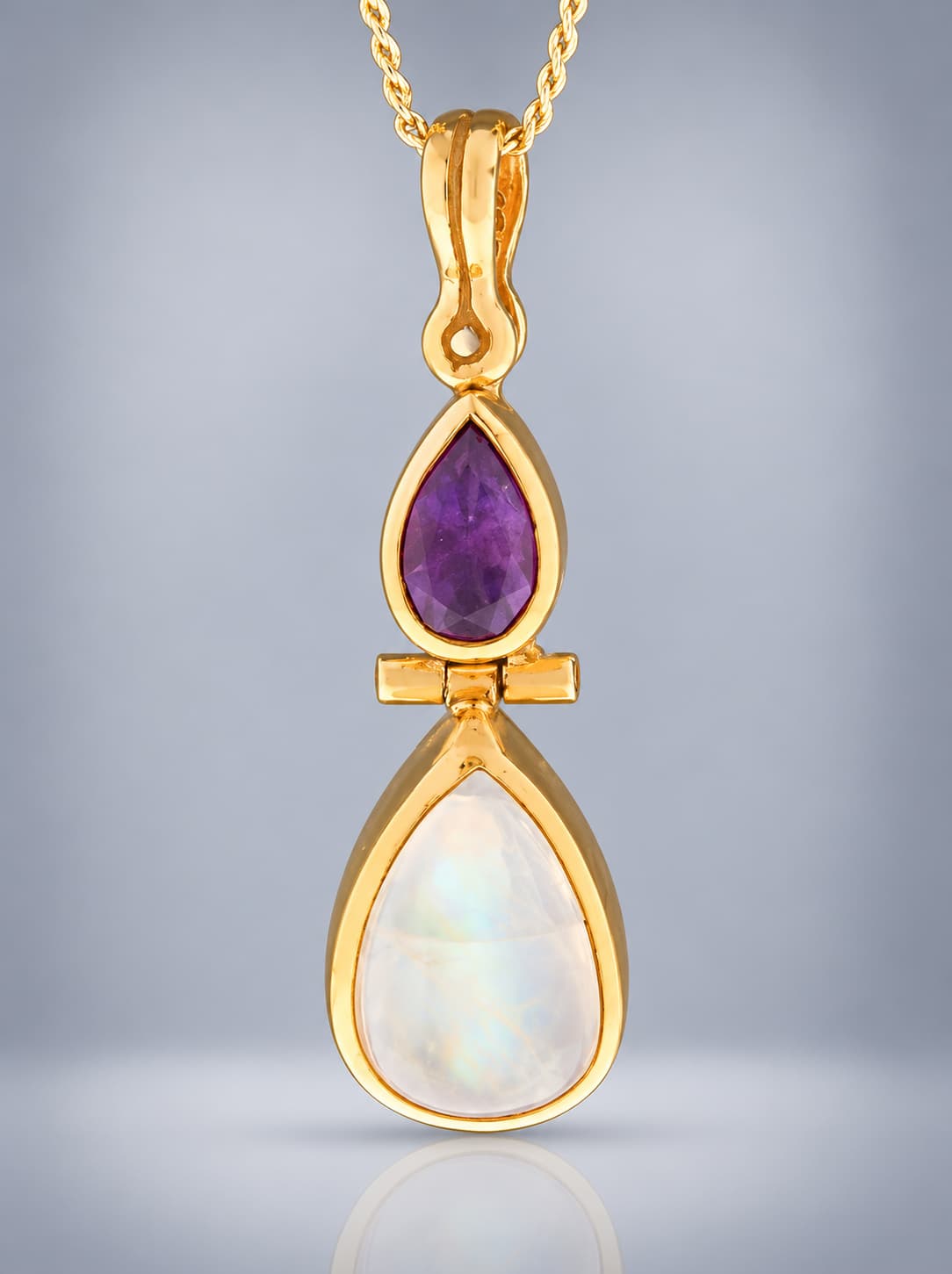 Moonstone and Amethyst pendant