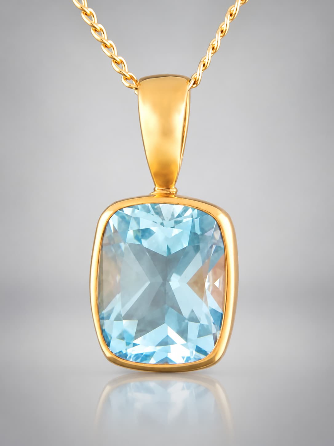 Blue Topaz Pendant - Gold Vermeil