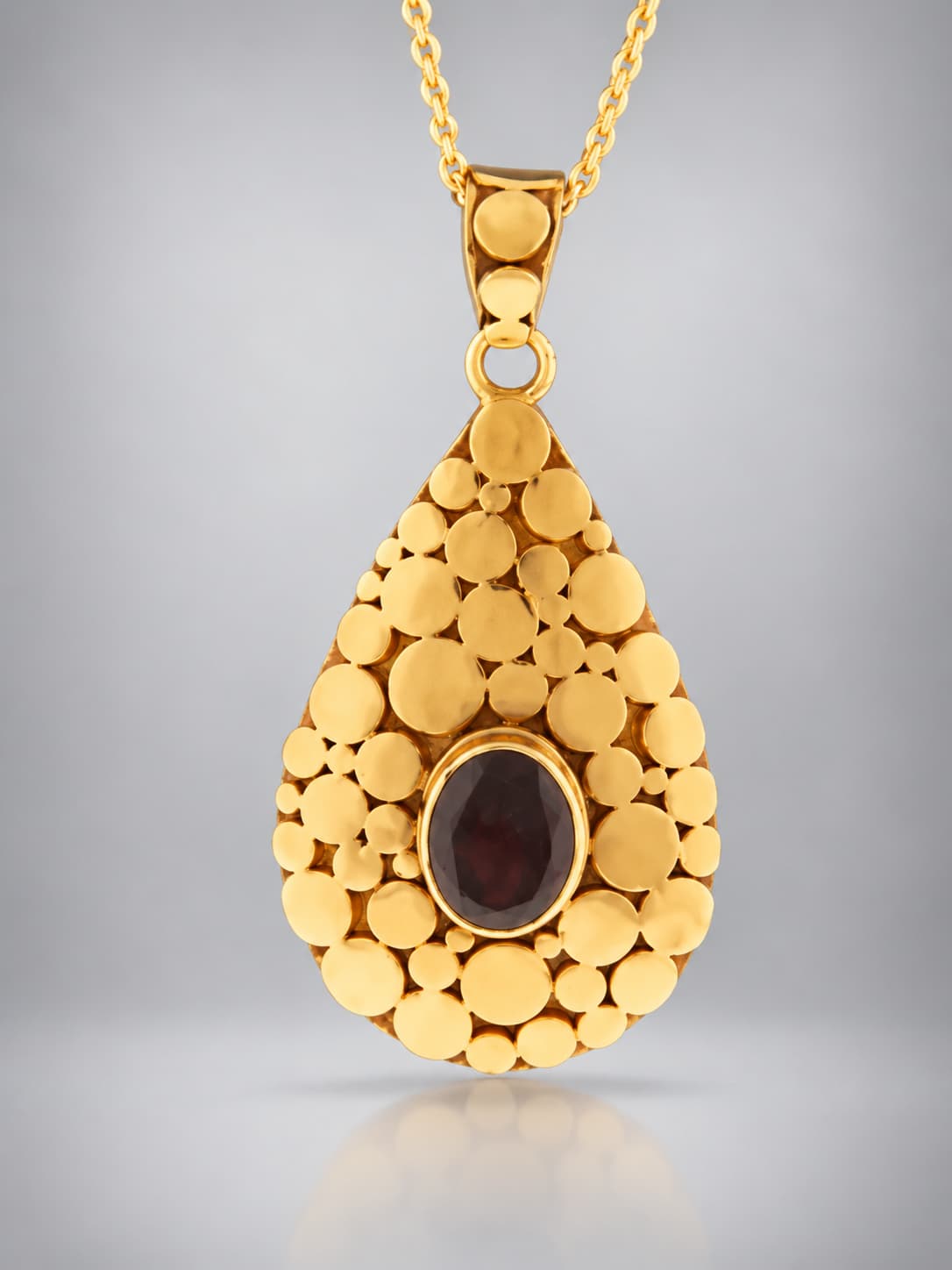 Garnet Pendant - Gold Vermeil