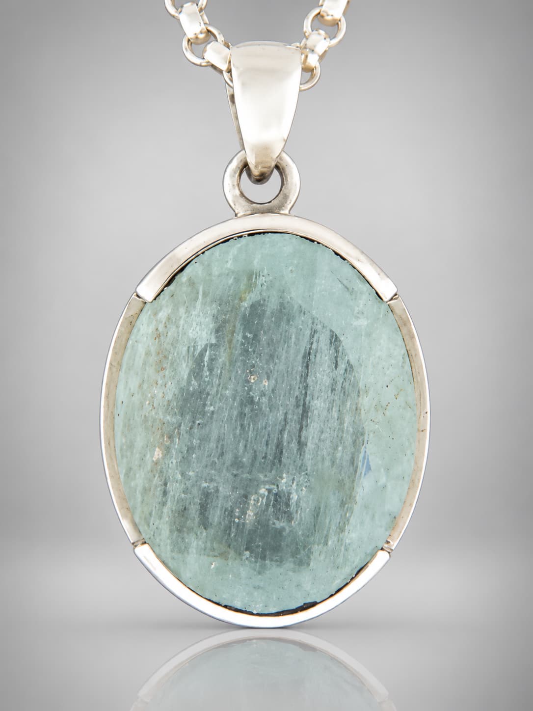 Aquamarine pendant sterling silver
