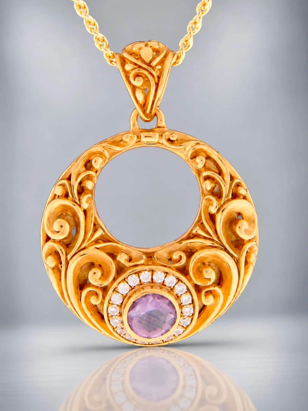 Faceted Amethyst Pendant.