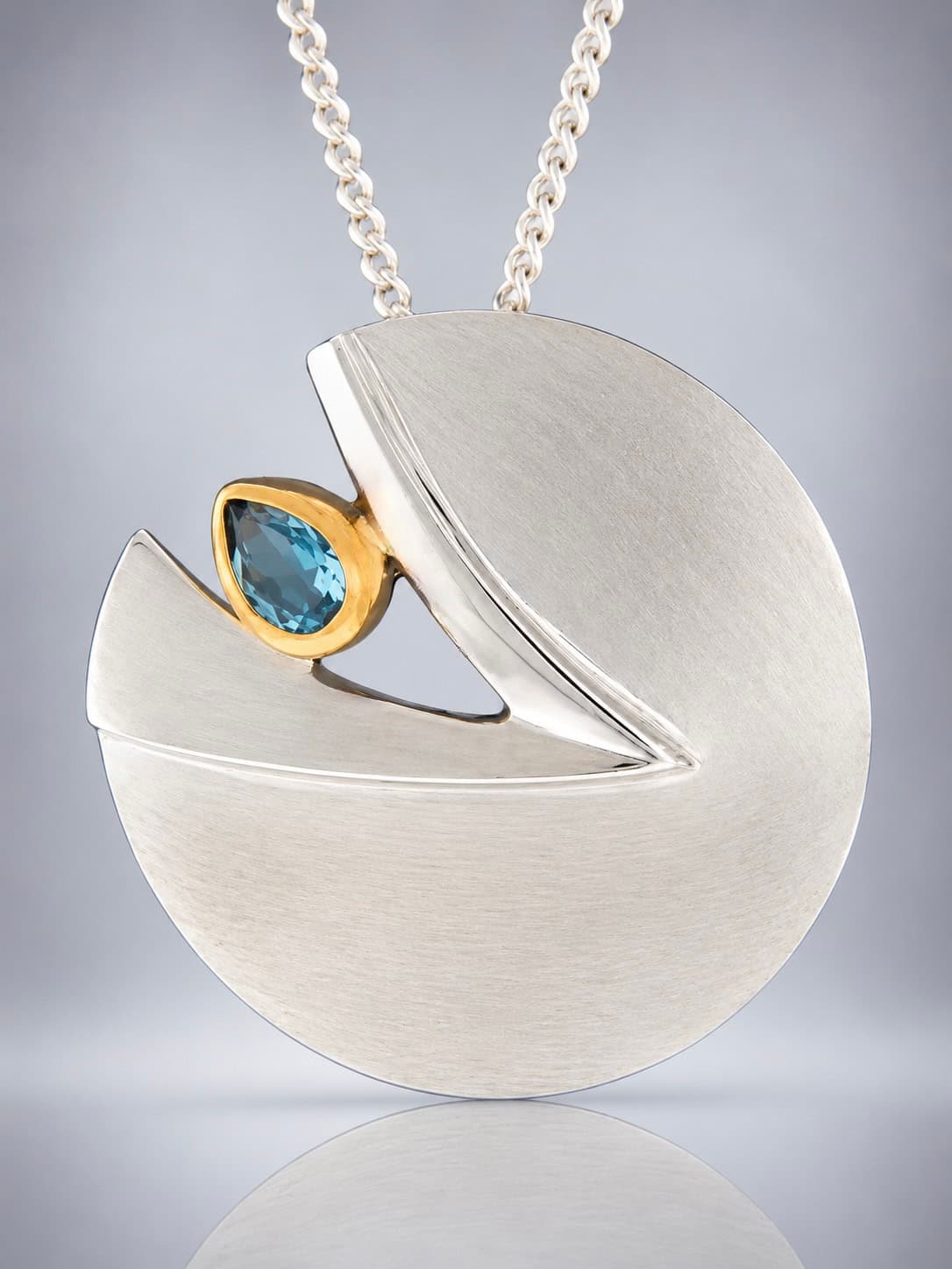Blue Topaz sterling silver pendant